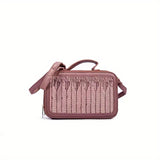 Straw Woven Square Crossbody Bag, Summer Braided Shoulder Bag, Women's Casual Handbag & Purse