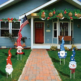 4-Piece Art Deco Christmas Garden Stakes: Santa Claus & Reindeer Yard Signs - Outdoor Decor for Festive Lawn Displays