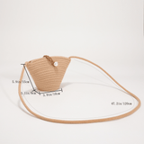 Women's Woven Crossbody Bucket Bag, Straw Bag