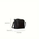 solvbao  Vintage Vegan Crossbody Bag, Retro Simple Shoulder Bag, Women's Casual Handbag & Purse