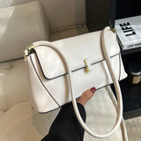 Trendy Simple All-match Shoulder Bag, Solid Color Flap Baguette Bag, Perfect Casual Underarm Bag For Daily Use