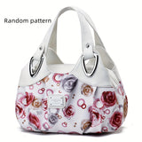 solvbao Fashion Floral Print Tote Bag, Large Capacity Shoulder Bag, Women's Casual Handbag & Hobo Purse