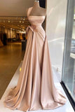 kamahe Elegant Long Champagne High Split Prom Dress