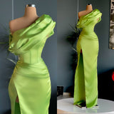 kamahe Elegant One Shoulder Long Evening Prom Dress With Split