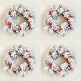 1pc Classic Christmas Candle Centerpiece Wreath with Flocking, Festive Holiday Home Decor, Non-Electric, Featherless Traditional Style Decorative Garland