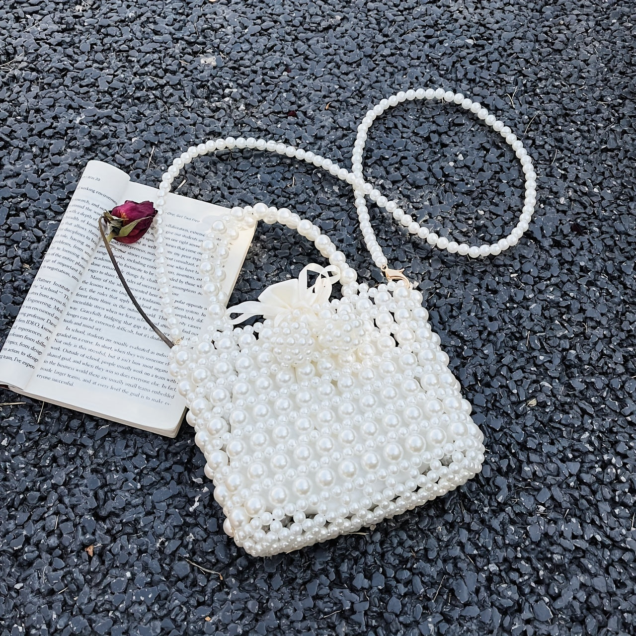 solvbao  Mini Pearl Beaded Crossbody Bag, Elegant Evening Shoulder Bag, Women's Dinner Purse & Handbag For Wedding Party Prom