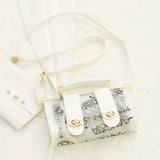 Transparent Jelly Crossbody Bag, Graffiti Pattern Shoulder Bag