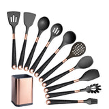 5pcs/13pcs, Silicone Cooking Utensils Set - 446°F Heat Resistant Silicone Kitchen Cooking Tools Gift With Rose Gold-Plated Handles And Holder, BPA FREE Gadgets For Non-Stick Cookware Spatula Set, Kitchen Utensils, Kitchen Supplies