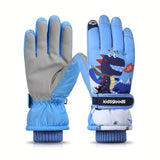 1 Pair WarmthMax Kids' Waterproof Gloves - Winter Skiing Gloves for Boys and Girls, Non-Slip Snow Play Gloves with Thermal Insulation for 8-13 Years Old Children, Ideal for Cold Weather Outdoor Activities