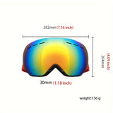 1pc Premium Windproof & Snowproof Ski Goggles for Men and Women with UV Protection and Anti-Fog Coating for Outdoor Snowboarding