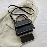 solvbao Trendy Crocodile Pattern Crossbody Bag, Solid Color Square Flap Handbag, Perfect Shoulder Bag For Daily Use