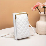 1pcs Quilted Cellphone Bag, Mini Crossbody Phone Purse, Women's Fashion Shoulder Bag & Card Wallet Pouch