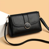 solvbao Fashion Mini Crossbody Bag, Solid Color Shoulder Bag, Women's PU Leather Flap Purse