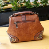 solvbao  Vintage Rivet Crossbody Bag, Retro PU Shoulder Bag, Women's Fashion Handbag & Tote Purse