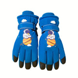 1 Pair WarmthMax Kids' Waterproof Gloves - Winter Skiing Gloves for Boys and Girls, Non-Slip Snow Play Gloves with Thermal Insulation for 8-13 Years Old Children, Ideal for Cold Weather Outdoor Activities