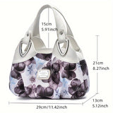 solvbao Fashion Floral Print Tote Bag, Large Capacity Shoulder Bag, Women's Casual Handbag & Hobo Purse