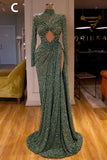 kamahe Glitter Off-the-Shoulder Slim Mermaid Prom Party GownsSleeveless Mermaid Evening Gowns