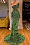 kamahe Glitter Off-the-Shoulder Slim Mermaid Prom Party GownsSleeveless Mermaid Evening Gowns