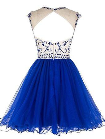 Solvbao Cute Tulle Short Beaded Formal Dress 2019, Lovely Party Dresses