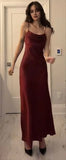 kamahe Modest Mermaid Straps Burgundy Prom Dress