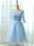 solvbao Light Blue Charming Homecoming Dresses, Lovely Short Prom Dresses, Formal Dresses