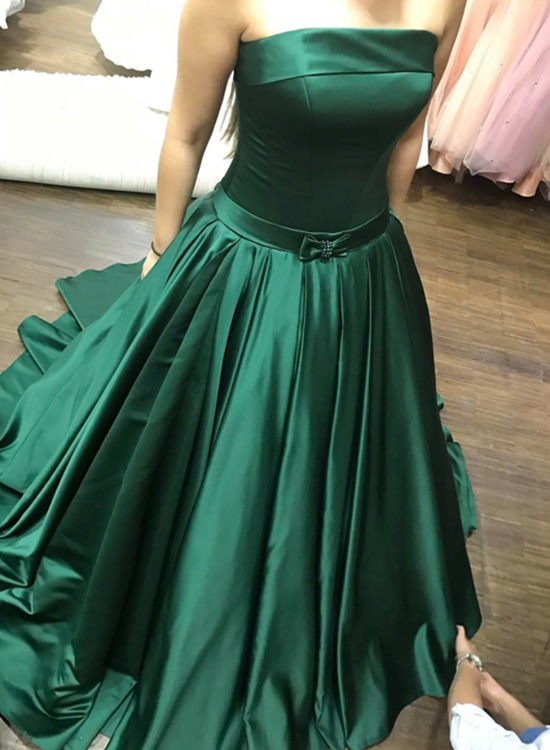 Solvbao Gorgeous Green Party Dresses, Green Prom Gowns, Satin Evening Dresses