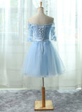 solvbao Light Blue Charming Homecoming Dresses, Lovely Short Prom Dresses, Formal Dresses