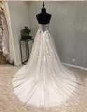 solvbao Ivory Tulle and Lace Floral Wedding Gowns, Romantic Bridal Gowns, Wedding Dresses, Prom Dress