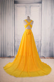 solvbao Sexy Yellow Long Formal Dress, Yellow Party Dress, Sexy Party Dresses