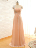 Solvbao Chiffon One Shoulder Beaded Long Party Dress, Beautiful Prom Dresses