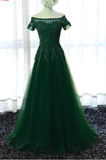 Solvbao Beautiful Dark Green Short Sleeves Floor Length Party Dress , Prom Dress