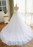 solvbao Beautiful White Tulle with Lace V-neckline Wedding Dress, White Beautiful Prom Dress Party Dress