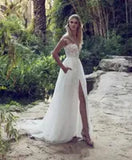 New A-Line Wedding Dresses Illusion Off Shoulder Sweep Train Backless Garden Beach Bridal Gowns Lace Appliques Vestidos De Novia