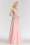 Sexy Real Pictures Pink  New Arrival Cheap Bridesmaid Dresses Spaghetti Straps Backless Wedding Guest Prom Evening Wear Dress BM0046