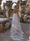 Limor Rosen  Beach Wedding Dresses A Line Lace Applique Boho Bridal Gowns Strap V Neck Backless Vestidos De Novia