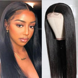 AAA5 Brazilian Black Long Silky Straight Full Wigs Human Hair Heat Resistant Glueless Synthetic Lace Front Wig for Fashion Women 35cm-65cm