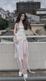 kamahe Sexy High Low Strapless White Prom Dresses 21th Birthday