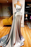 kamahe Sexy One Shoulder Mermaid Prom Dress with Sweep Train