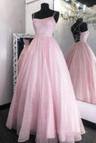 kamahe Shiny Backless Pink Sequins Long Prom Dress, Pink Formal Evening Dress, Sparkly Ball Gown