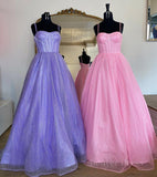 kamahe Shiny Purple Pink Long Prom Dresses, Purple Pink Long Formal Evening Dresses