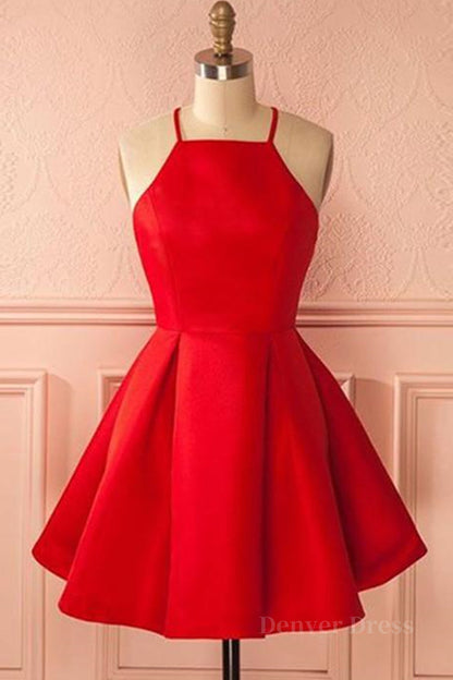 kamahe Simple Red Short Prom Homecoming Dresses, Short Red Mini Formal Graduation Evening Dresses