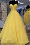 kamahe Strapless Open Back Sequins Yellow Prom Dress, Shiny Yellow Formal Graduation Evening Dress