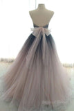 kamahe Sweetheart Neck Open Back Ombre Long Prom Dress, Ombre Formal Evening Dress