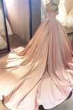 kamahe Sweetheart Neck Pink Lace Prom Dresses, Pink Lace Long Formal Evening Dresses