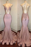 kamahe Trendy Pink Beads Spaghetti Strap Prom Party Gowns| Mermaid Prom Party Gowns