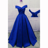 solvbao Royal Blue Satin Handmade High Quality Long Formal Gowns, Blue Evening Gowns, Long Formal Dresses