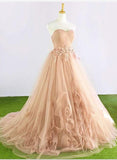 solvbao Tulle Wedding Dresses, Sweetheart Gorgeous Floral Style Party Dresses, Formal Gowns