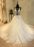 solvbao White Tulle Wedding Gown, Simple Wedding Dress, Wedding Prom Dress