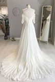 kamahe White sweetheart chiffon long prom dress white formal dress