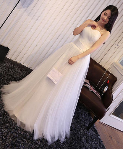 solvbao Simple Sweetheart Tulle Wedding Dress, Simple Party Gown, Evening Dresses